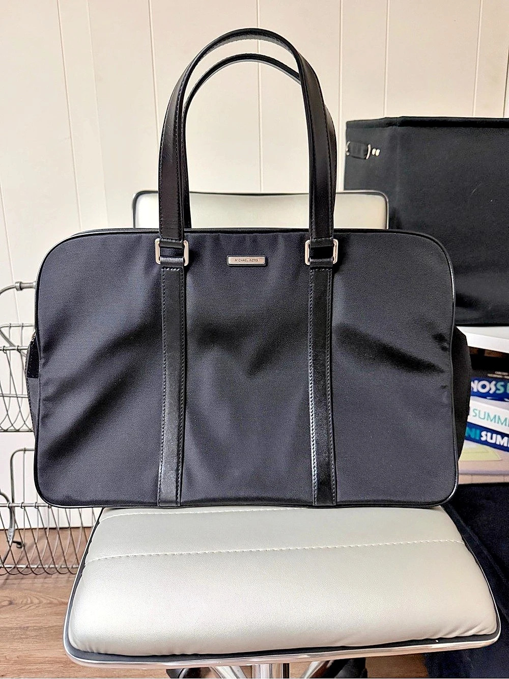 Michael Kors Brooklyn Nylon Briefcase Black Laptop Bag